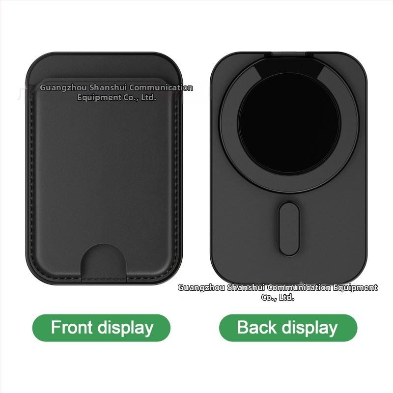 MagSafe kartes turētājs iPhone — mākslīgā āda, daudzleņķa statīvs, magnētiska aizdare, pielāgošana un logotipa drukāšana