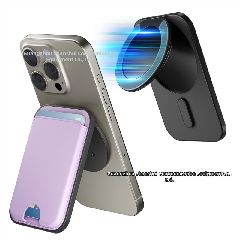 MagSafe kortų dėklas iPhone — imitacinė oda, daug kampų stovėjimo padėtis, magnetinis užsegimas, pritaikymas ir logotipo spausdinimas