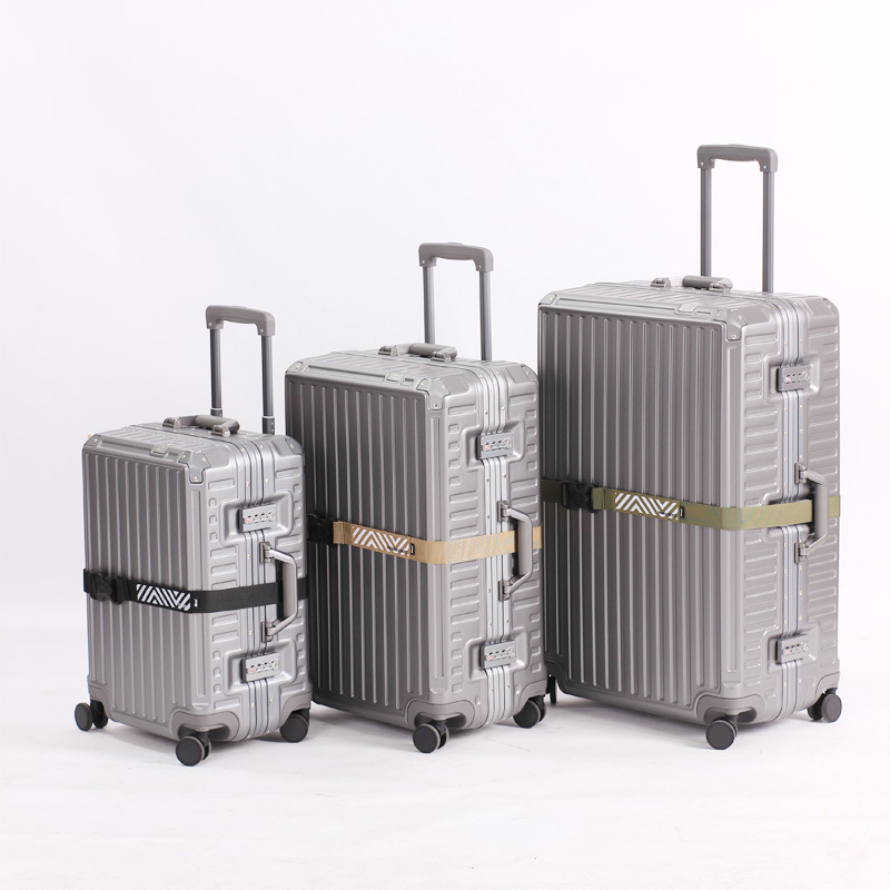 Bandă pentru bagaje cu închidere dublă – nailon cu dungi, stil casual de călătorie, toamna 2025, marcă proprie