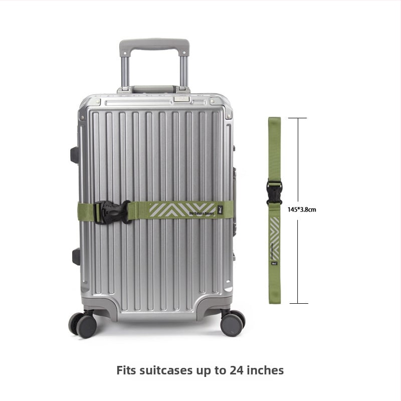 Dvigubo užsegimo lagamino diržas – dryžuotas nailonas, kasdienio kelionių stilius, 2025 ruduo, savas prekinis ženklas