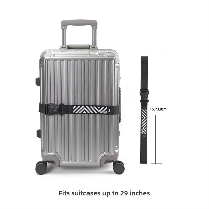 Dvigubo užsegimo lagamino diržas – dryžuotas nailonas, kasdienio kelionių stilius, 2025 ruduo, savas prekinis ženklas