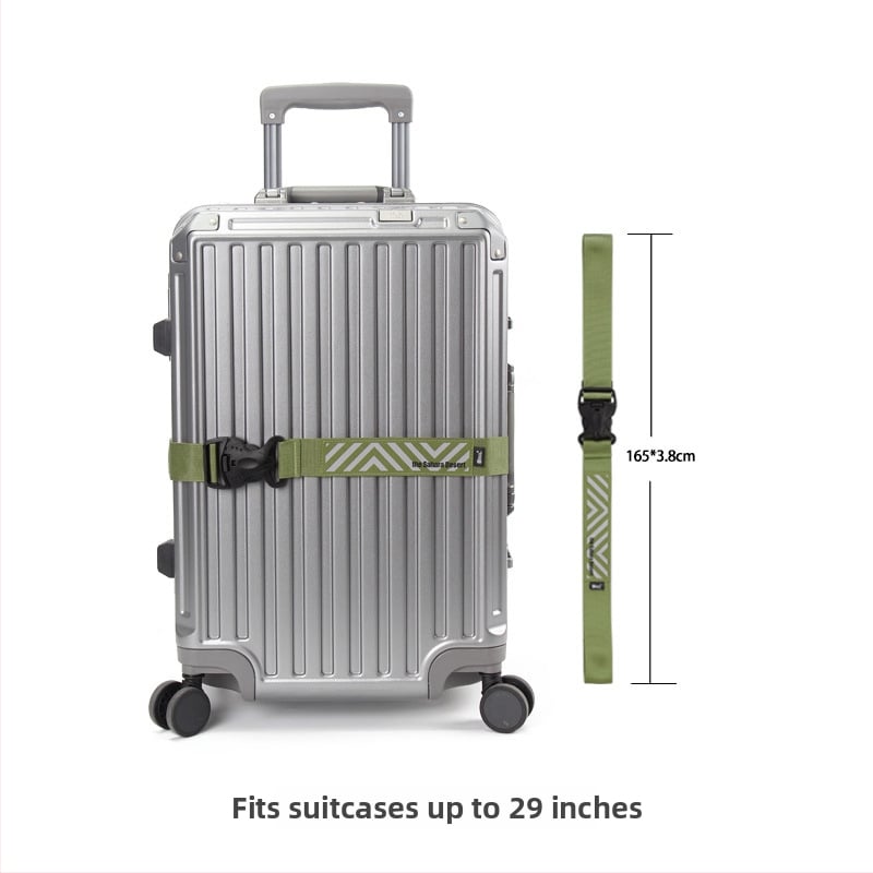 Dvigubo užsegimo lagamino diržas – dryžuotas nailonas, kasdienio kelionių stilius, 2025 ruduo, savas prekinis ženklas