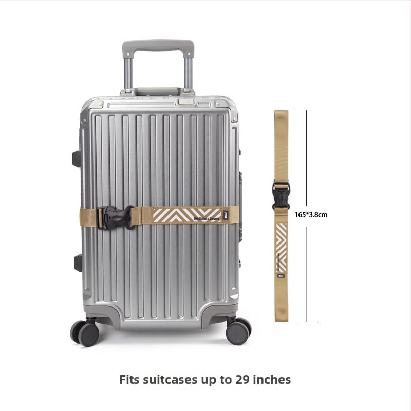 Dvigubo užsegimo lagamino diržas – dryžuotas nailonas, kasdienio kelionių stilius, 2025 ruduo, savas prekinis ženklas