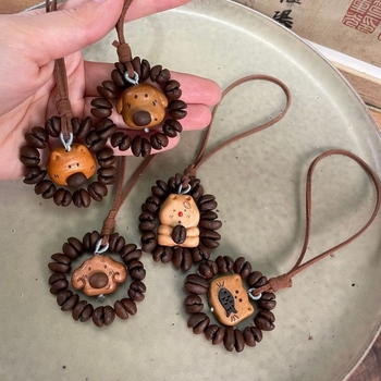 Pandantiv pentru telefon și breloc – acrilic, bob de cafea desen animat, stil creativ, formă animale, decorativ (Material: Acrilic; Stil: Creativ; Formă: Animale; Funcție: Decorare)