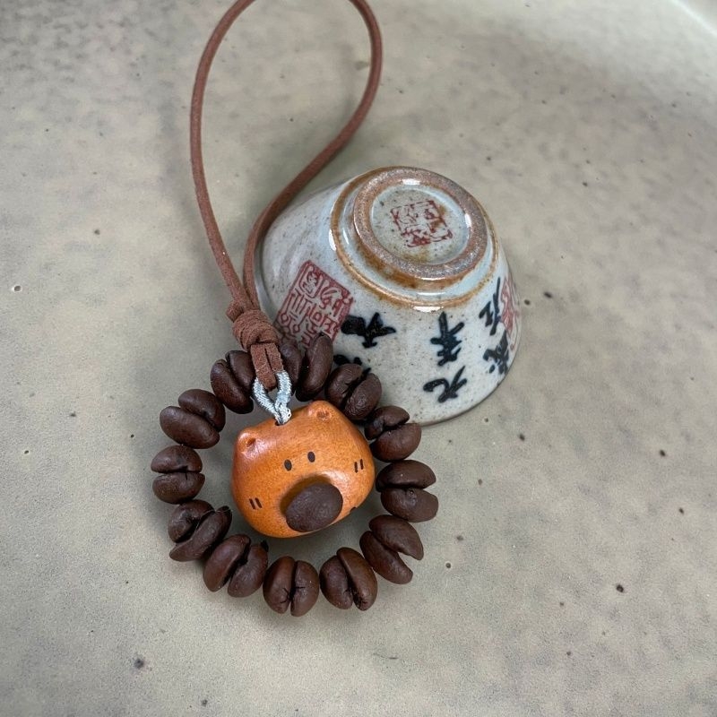 Pandantiv pentru telefon și breloc – acrilic, bob de cafea desen animat, stil creativ, formă animale, decorativ (Material: Acrilic; Stil: Creativ; Formă: Animale; Funcție: Decorare)