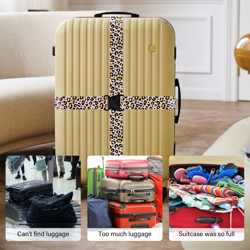 Δύο τεμάχια πολυλειτουργικός ιμάντας αποσκευών, πολυεστέρας, ριγέ μοτίβο, ανθεκτικό στη φθορά, Άνοιξη 2024