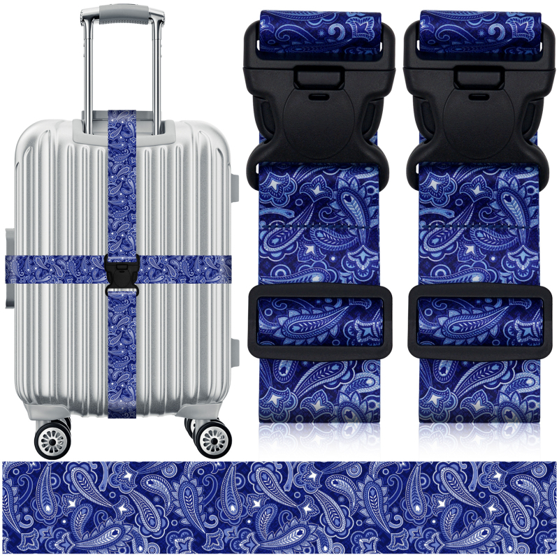 Δύο τεμάχια πολυλειτουργικός ιμάντας αποσκευών, πολυεστέρας, ριγέ μοτίβο, ανθεκτικό στη φθορά, Άνοιξη 2024