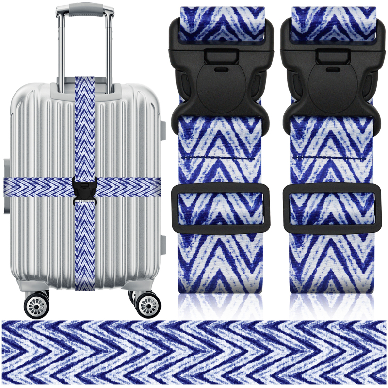 Δύο τεμάχια πολυλειτουργικός ιμάντας αποσκευών, πολυεστέρας, ριγέ μοτίβο, ανθεκτικό στη φθορά, Άνοιξη 2024