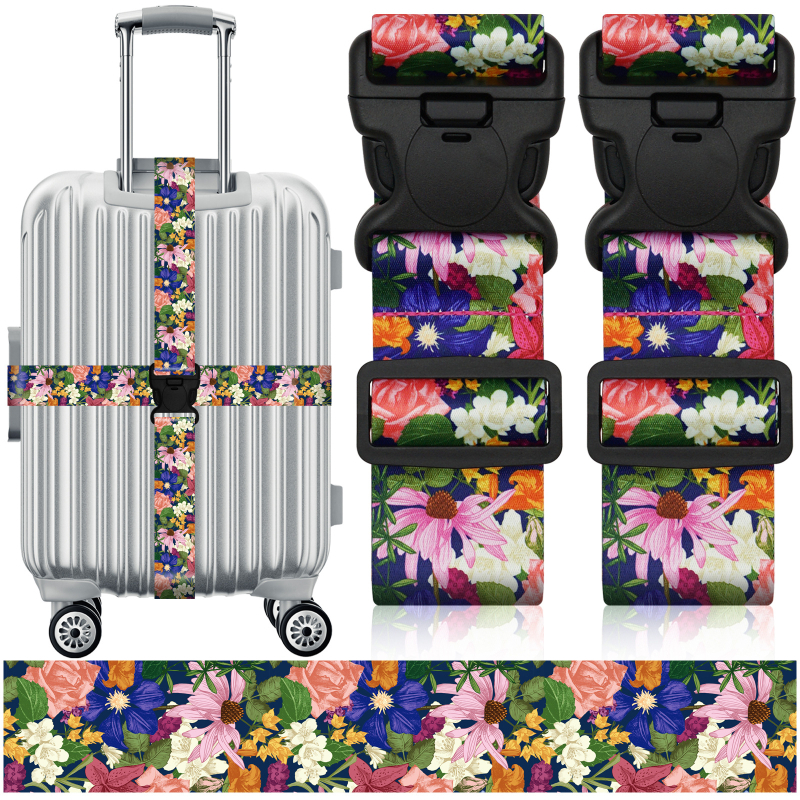 Δύο τεμάχια πολυλειτουργικός ιμάντας αποσκευών, πολυεστέρας, ριγέ μοτίβο, ανθεκτικό στη φθορά, Άνοιξη 2024