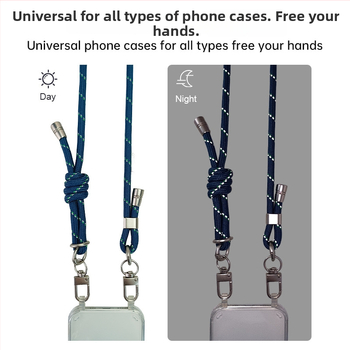 Šnúrka na telefón, polyester, ručná výroba, kovová spona, prívesok geometrického tvaru, možnosť tlače loga