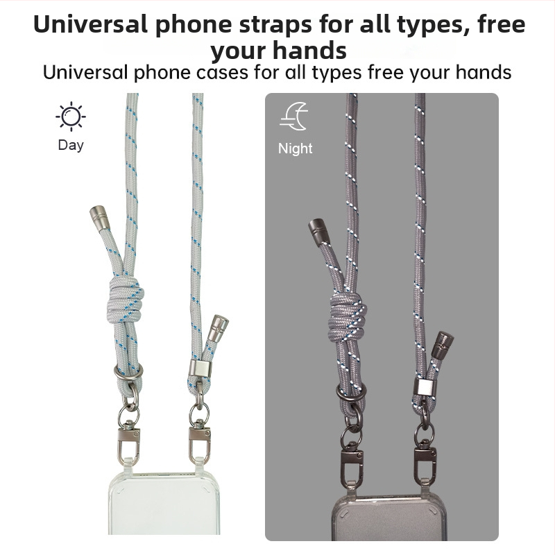 Šnúrka na telefón, polyester, ručná výroba, kovová spona, prívesok geometrického tvaru, možnosť tlače loga