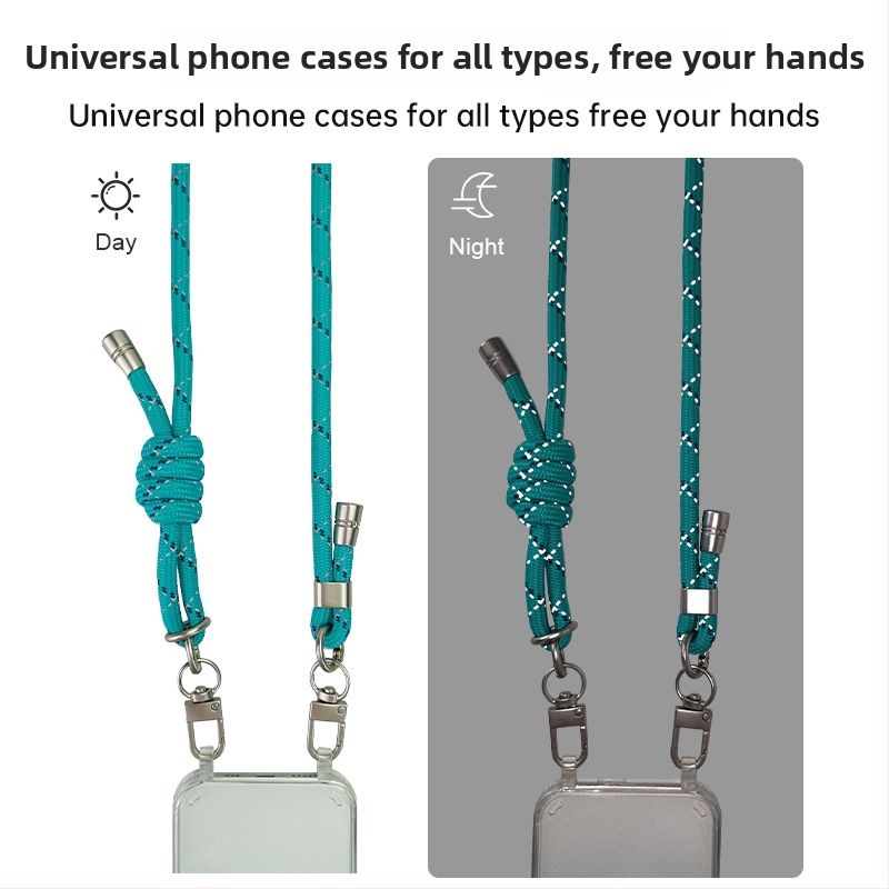 Šnúrka na telefón, polyester, ručná výroba, kovová spona, prívesok geometrického tvaru, možnosť tlače loga