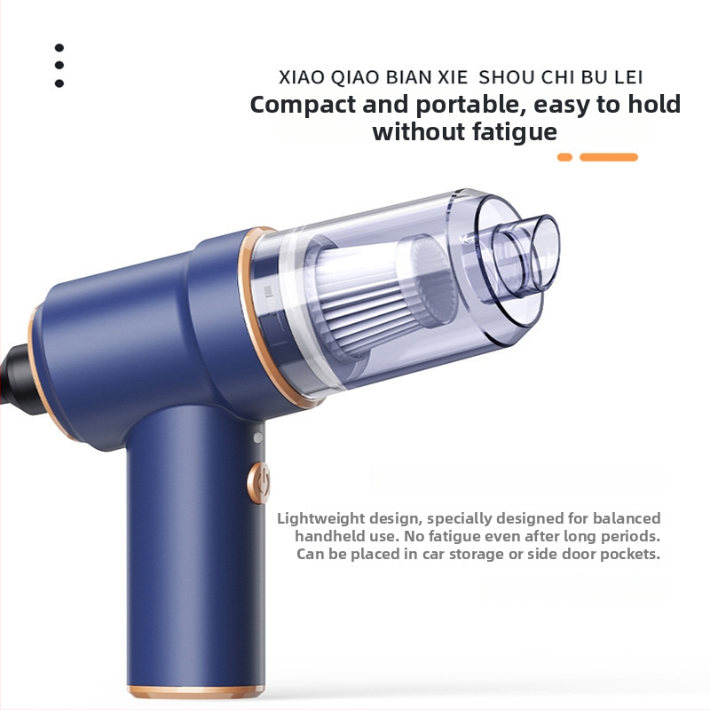 Juhtmevaba käepärane vaakumauto jaoks USB- laadimisega — 50W, imemisjõud 4100–5000 Pa, sisseehitatud 3000–4000 mAh aku, kuivas tüüp, nurga kokkuvolditav otsik