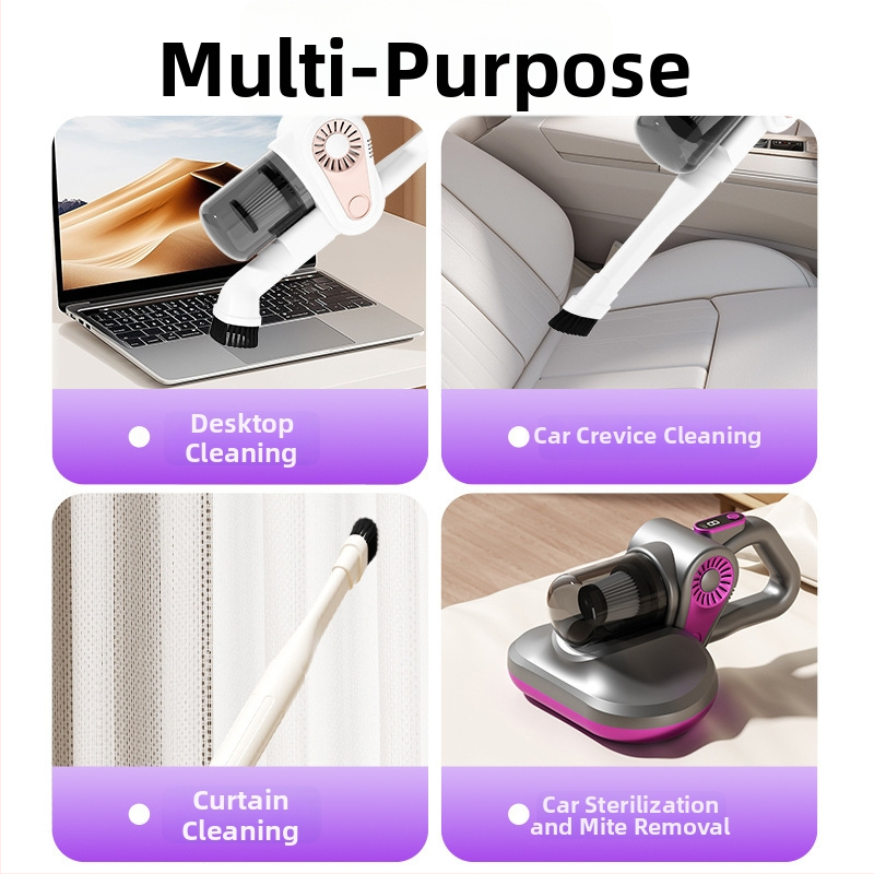 Безжична ръчна прахосмукачка за домашна употреба, мокро и сухо почистване, вградена батерия 1601–2000 mAh, 80 W, максимално всмукване до 10 kPa, плосък накрайник, USB захранване, миещ се контейнер за прах