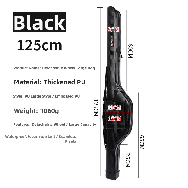 Geantă impermeabilă din PU pentru lansete, cu husă dură, portabilă pentru echipament de pescuit în râu