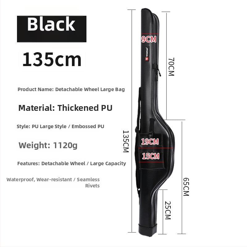 Geantă impermeabilă din PU pentru lansete, cu husă dură, portabilă pentru echipament de pescuit în râu