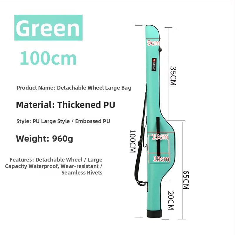 Geantă impermeabilă din PU pentru lansete, cu husă dură, portabilă pentru echipament de pescuit în râu