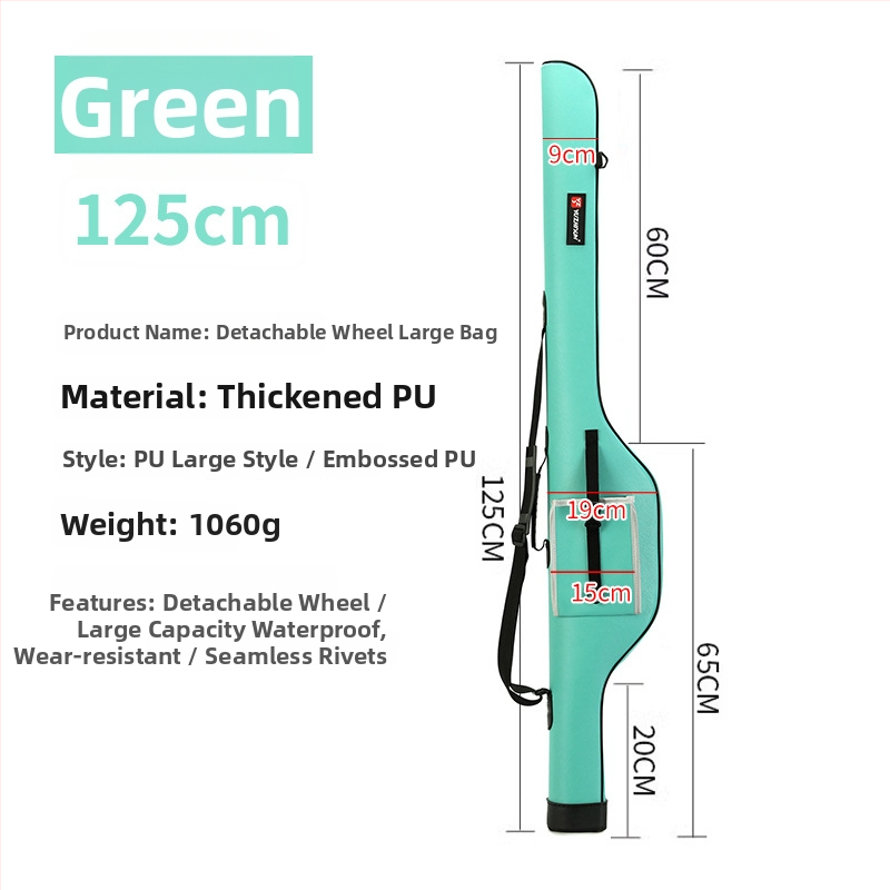 Geantă impermeabilă din PU pentru lansete, cu husă dură, portabilă pentru echipament de pescuit în râu