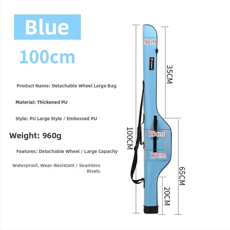 Geantă impermeabilă din PU pentru lansete, cu husă dură, portabilă pentru echipament de pescuit în râu