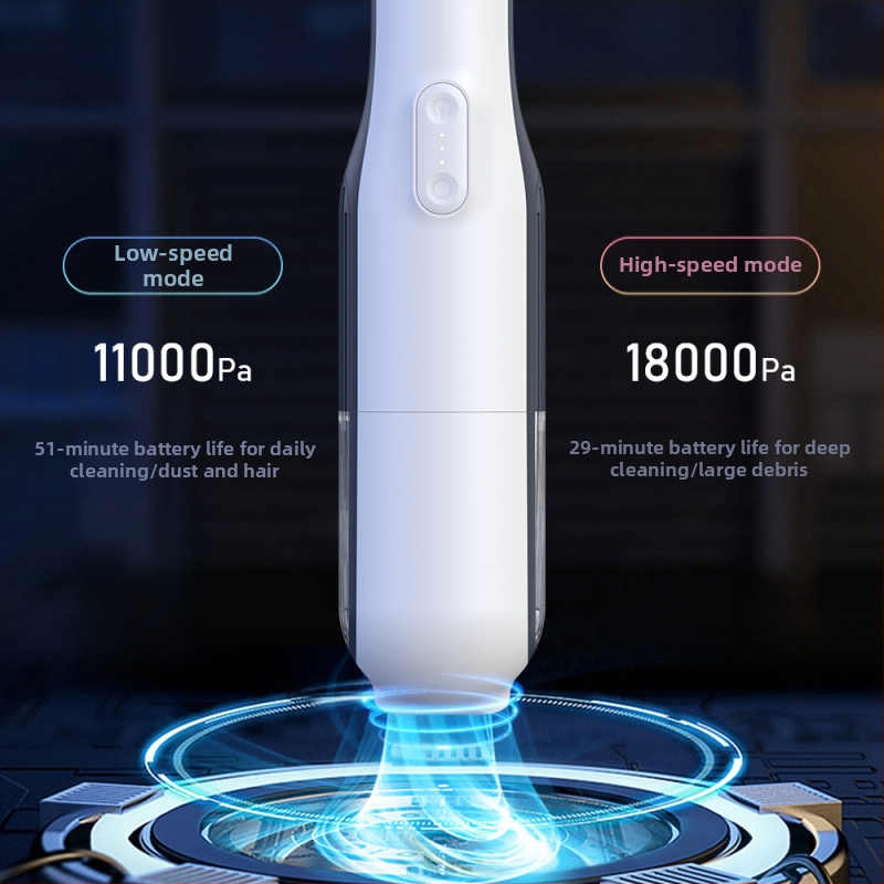 Prijenosni ručni usisavač za automobil s usisom 6000Pa, snagom 120W, naponom 5V i baterijom 7500mAh, punjivi, bežični