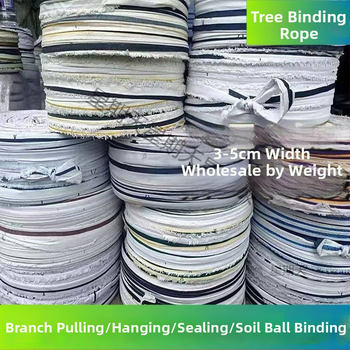 Laika izturīgas auduma lentes saistīšanai, šņorju un plakanās siksnas mājsaimniecībai, augļu koka zariem vilkšanai