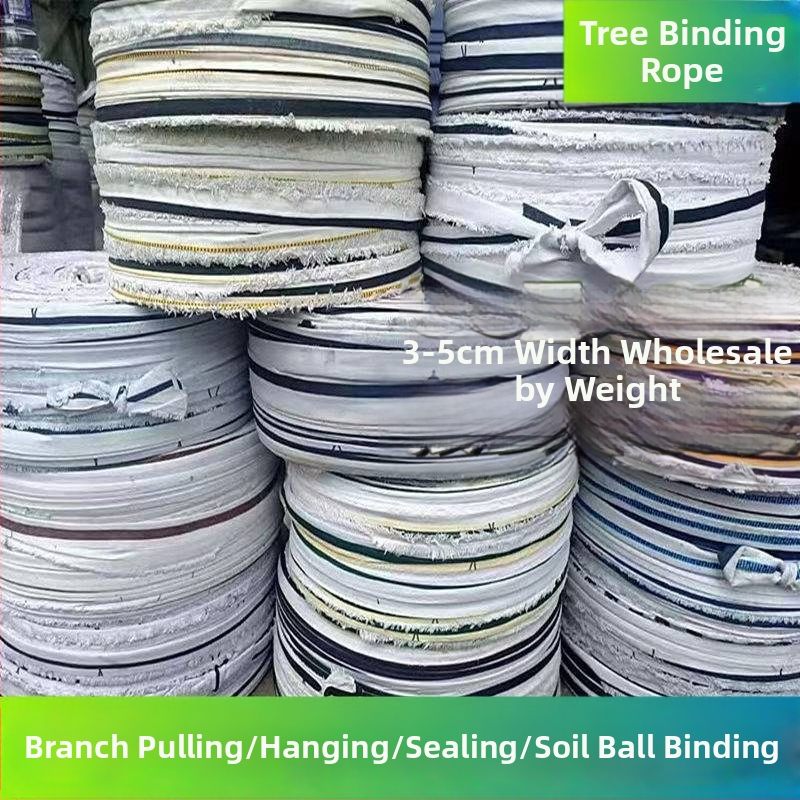 Laika izturīgas auduma lentes saistīšanai, šņorju un plakanās siksnas mājsaimniecībai, augļu koka zariem vilkšanai