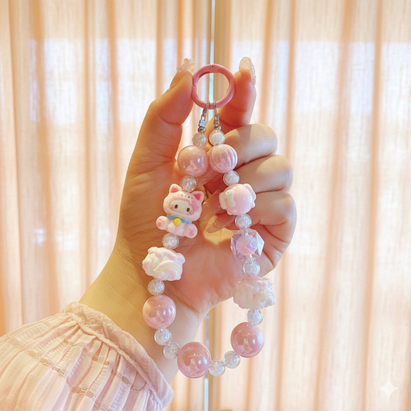 Telefónny prívesok v štýle Chanel — doplnok na batožinu a tašku, akrylový materiál, elektroplating, vzor Kitty/Snoopy/Animovaný hrdina, JD52