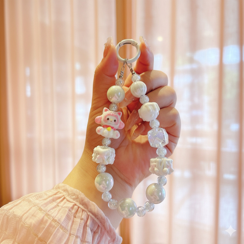 Telefónny prívesok v štýle Chanel — doplnok na batožinu a tašku, akrylový materiál, elektroplating, vzor Kitty/Snoopy/Animovaný hrdina, JD52