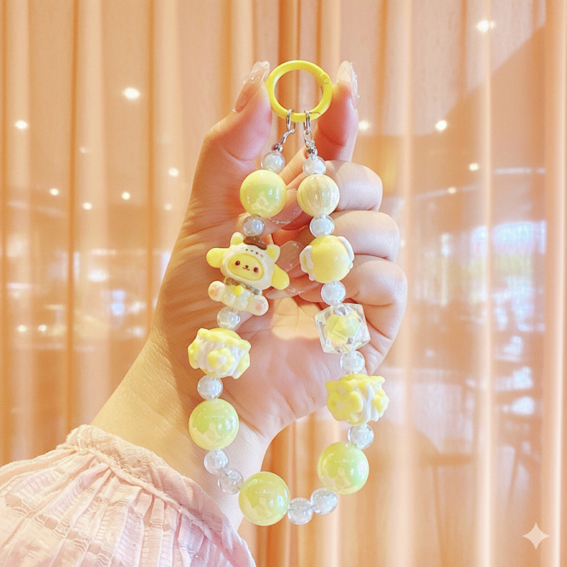 Telefónny prívesok v štýle Chanel — doplnok na batožinu a tašku, akrylový materiál, elektroplating, vzor Kitty/Snoopy/Animovaný hrdina, JD52