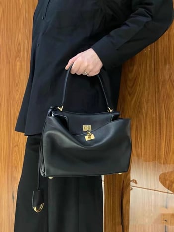 Rodeo Lock Kelly torba - unisex, velika kapaciteta, tote od prave kože, rameni i crossbody remen