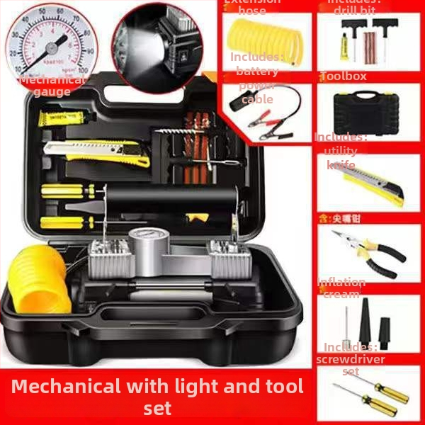 Autopumpa na vzduch s dvojvalcovým systémom, 12V/24V, 120W, hadica 5 m, tlakomer