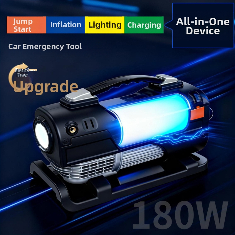 Sve-u-jednom automobilska pumpa za zrak s hitnim pokretanjem, 12V, 120W, 30 L/min, Digitalni zaslon, Rasvjeta