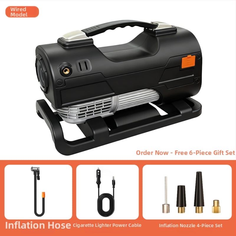 Sve-u-jednom automobilska pumpa za zrak s hitnim pokretanjem, 12V, 120W, 30 L/min, Digitalni zaslon, Rasvjeta
