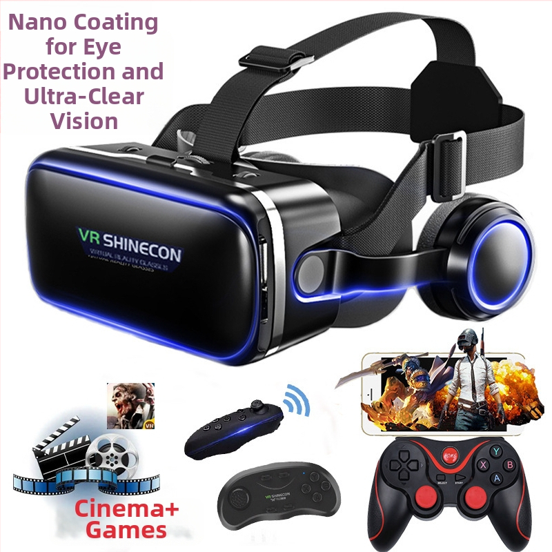 VR brilles ar 4K izšķirtspēju, 3D stereoskopiju un integrētu rokas vadāmo kontrolleri