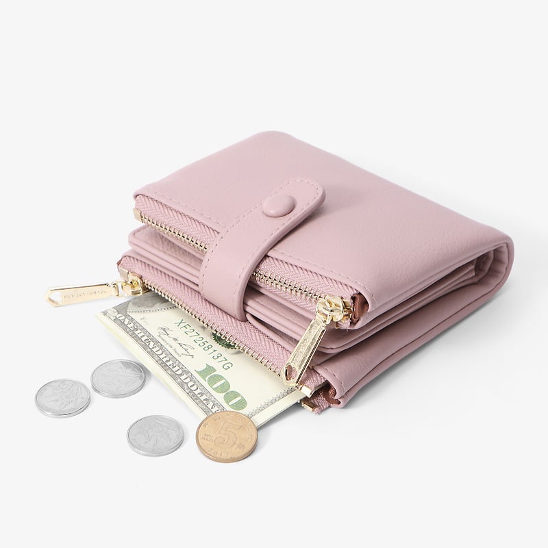 Ženski novčanik od PU kože, s zip zatvaračem, model 6903-008, gradski minimalistični stil, jednobojni uzorak, poliester podstava