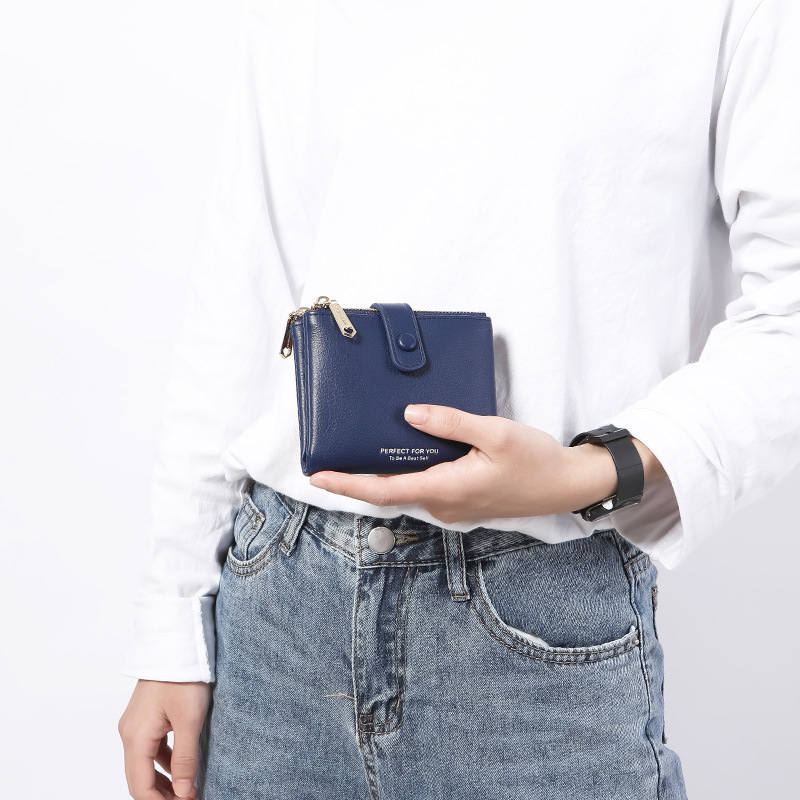Ženski novčanik od PU kože, s zip zatvaračem, model 6903-008, gradski minimalistični stil, jednobojni uzorak, poliester podstava