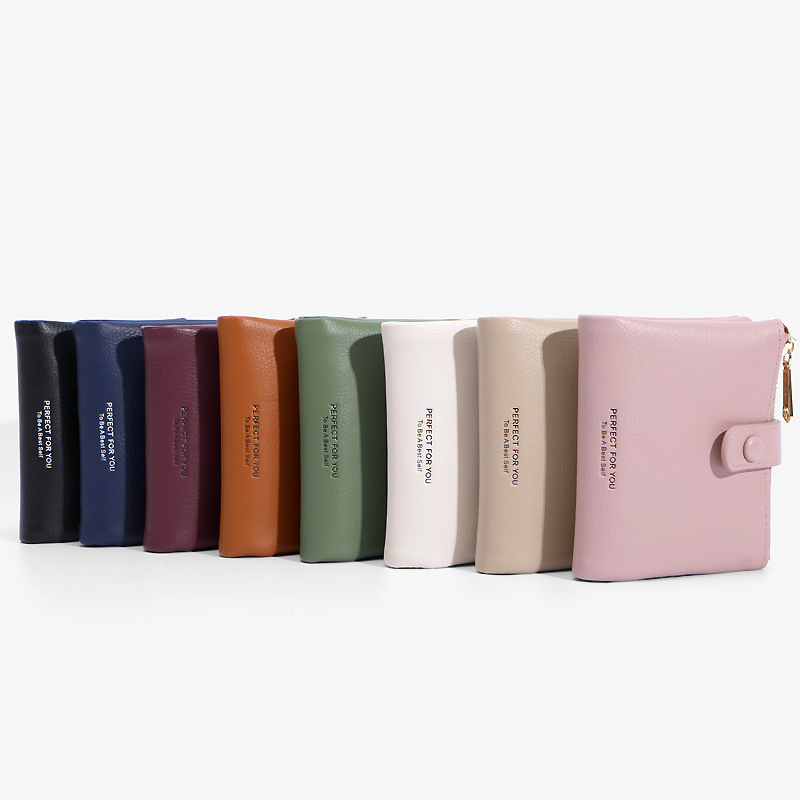 Ženski novčanik od PU kože, s zip zatvaračem, model 6903-008, gradski minimalistični stil, jednobojni uzorak, poliester podstava