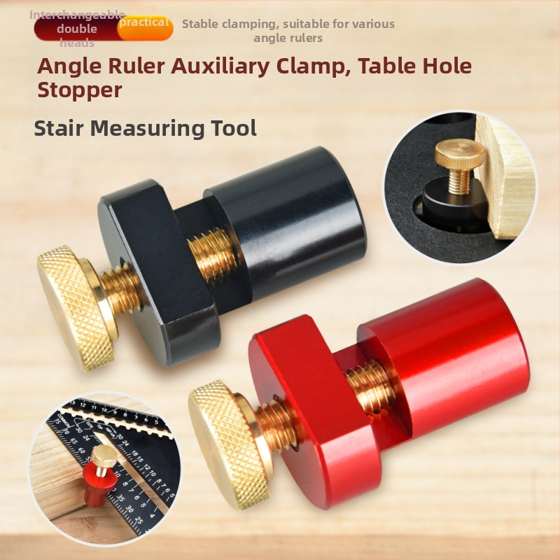 Tenona kvadrāta palīgklips kokapstrādei – galda apturēšanas bloks, saderīgs ar kāpņu mērinstrumentu, zīmols onkel.j