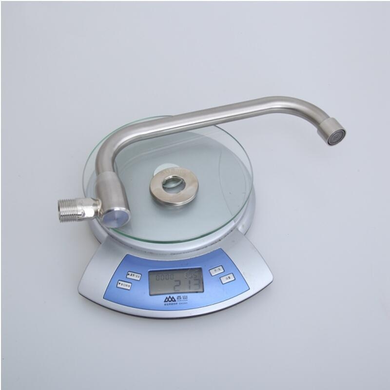 Кухненски вграден стенен смесител, неръждаема стомана, едно студено подаване, полуавтоматичен люлеещ се