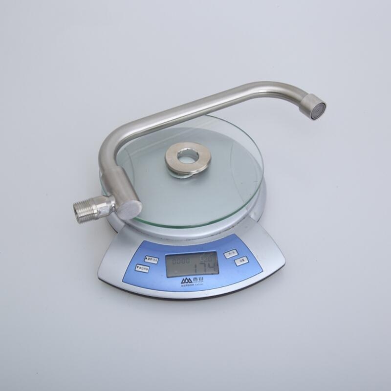 Кухненски вграден стенен смесител, неръждаема стомана, едно студено подаване, полуавтоматичен люлеещ се