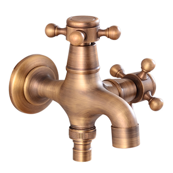 Медна кухненска антикварна смесител за вграждане в стената, едноръчен, за моп мивка и пералня, модел 002, номинално налягане 100, работна температура 50°C