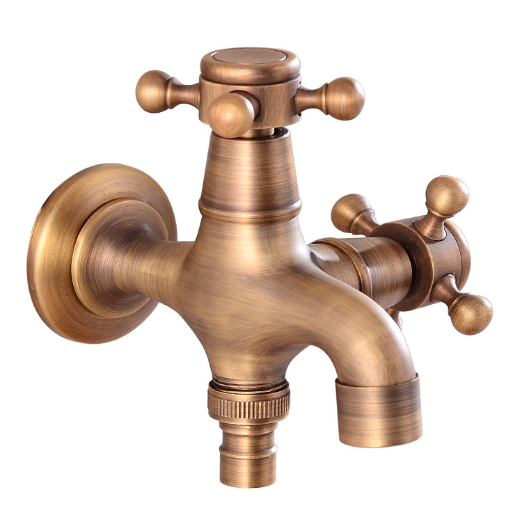 Медна кухненска антикварна смесител за вграждане в стената, едноръчен, за моп мивка и пералня, модел 002, номинално налягане 100, работна температура 50°C