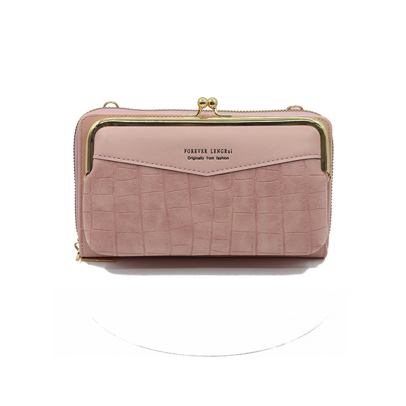 LENGRUI ženska crossbody torba, Korejskog stila s kamenskim uzorkom, novčanik sa zatvaračem, džep za novčiće i telefon, horizontalna mala torba