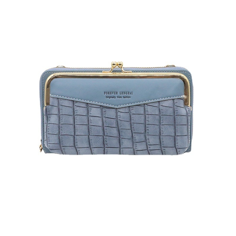 LENGRUI ženska crossbody torba, Korejskog stila s kamenskim uzorkom, novčanik sa zatvaračem, džep za novčiće i telefon, horizontalna mala torba