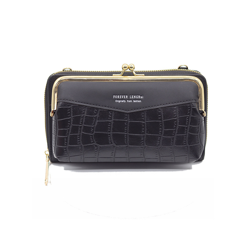 LENGRUI ženska crossbody torba, Korejskog stila s kamenskim uzorkom, novčanik sa zatvaračem, džep za novčiće i telefon, horizontalna mala torba