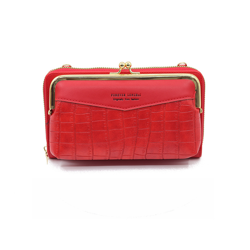 LENGRUI ženska crossbody torba, Korejskog stila s kamenskim uzorkom, novčanik sa zatvaračem, džep za novčiće i telefon, horizontalna mala torba