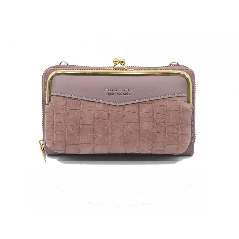 LENGRUI ženska crossbody torba, Korejskog stila s kamenskim uzorkom, novčanik sa zatvaračem, džep za novčiće i telefon, horizontalna mala torba