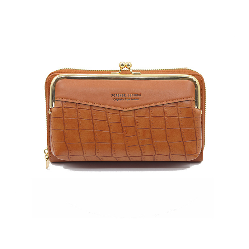 LENGRUI ženska crossbody torba, Korejskog stila s kamenskim uzorkom, novčanik sa zatvaračem, džep za novčiće i telefon, horizontalna mala torba