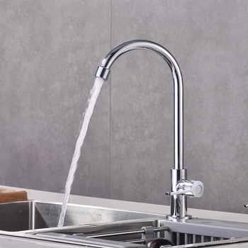 Кухненски смесител за мивка, вертикален монтаж, мед (59% чистота), керамичен картридж клапан, модел: единично студено