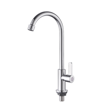 Кухненски смесител за мивка, вертикален монтаж, мед (59% чистота), керамичен картридж клапан, модел: единично студено